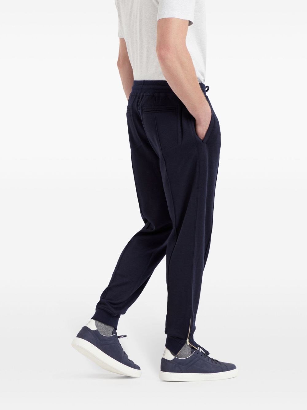 Brunello Cucinelli Pants With Crête Detail And Elasticated Zipper Cuffs