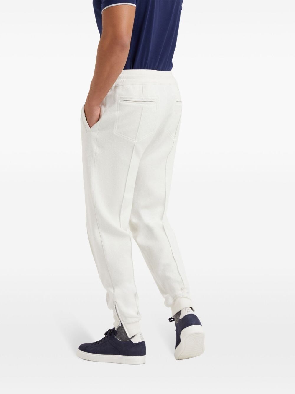 Brunello Cucinelli Pants With Crête Detail And Elasticated Zipper Cuffs