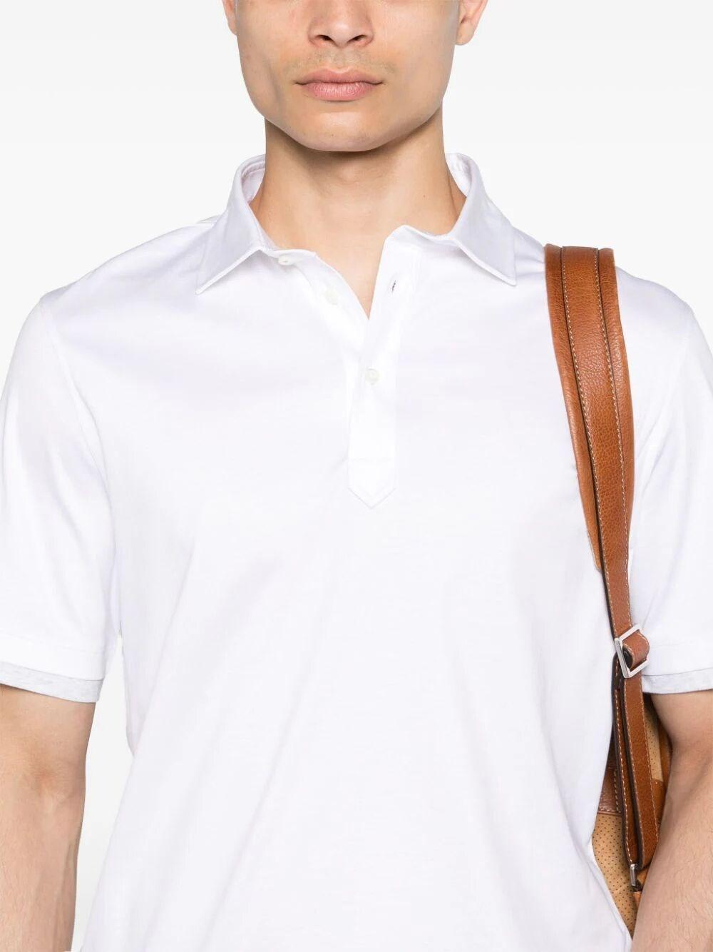 Brunello Cucinelli Polo With Shirt-Style Collar And Faux-Layering