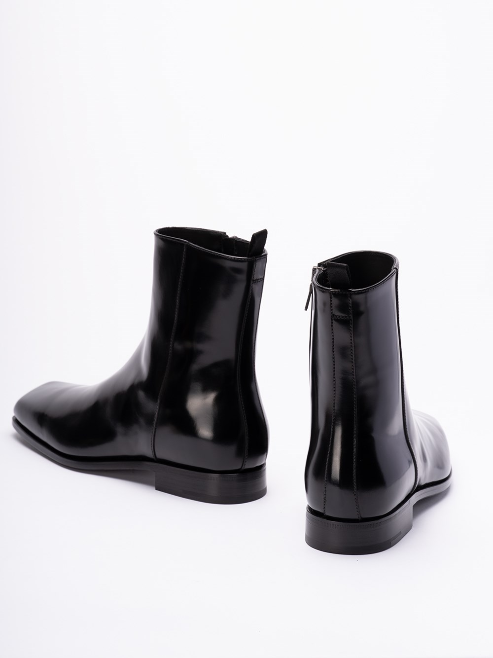 Prada Brushed Leather Ankle Boots