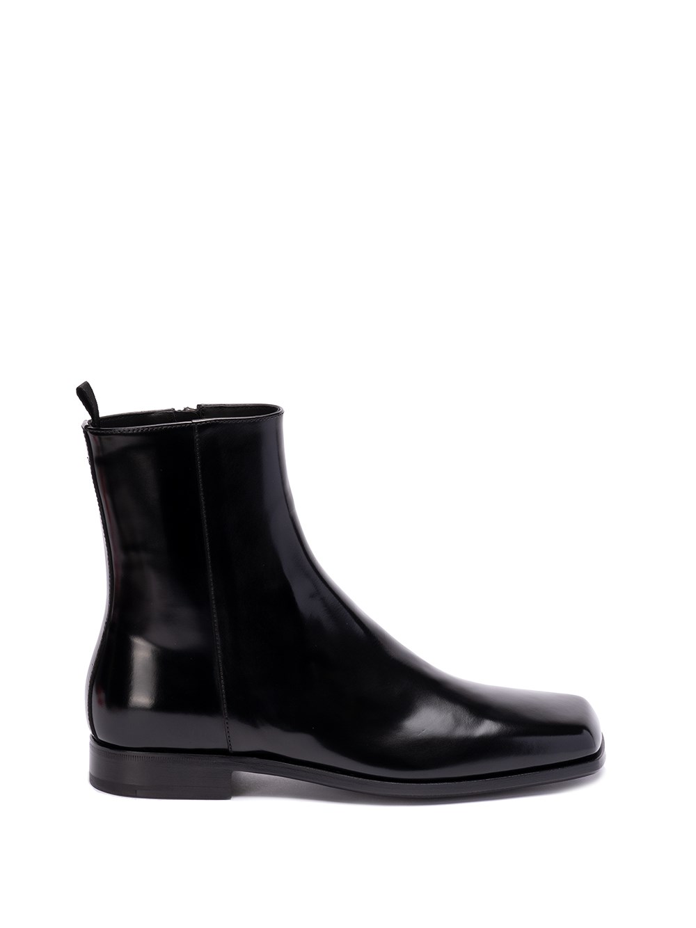 Prada Brushed Leather Ankle Boots