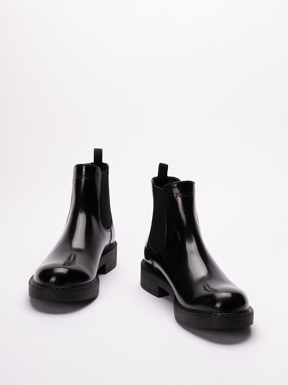 Prada Brushed Leather Chelsea Boots