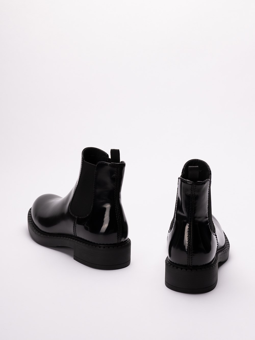 Prada Brushed Leather Chelsea Boots