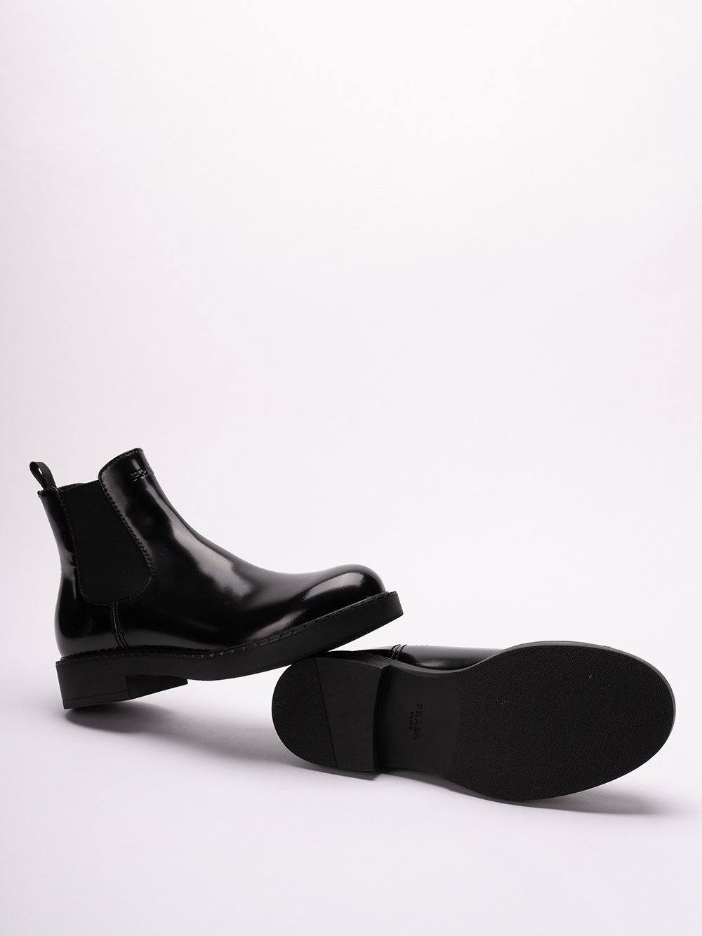 Prada Brushed Leather Chelsea Boots
