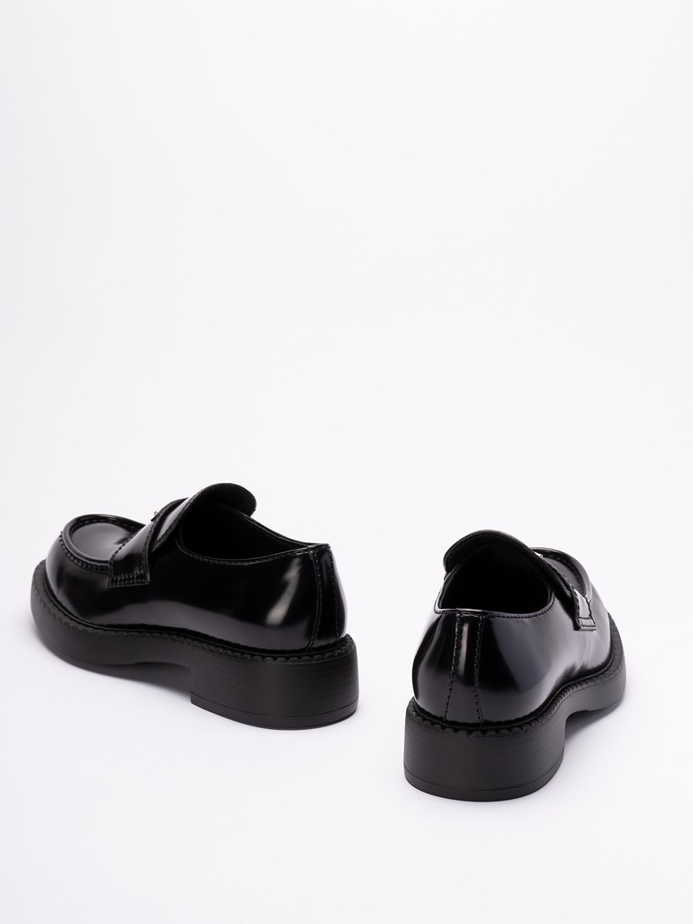 Prada `Chocolate` Brushed Leather Loafers