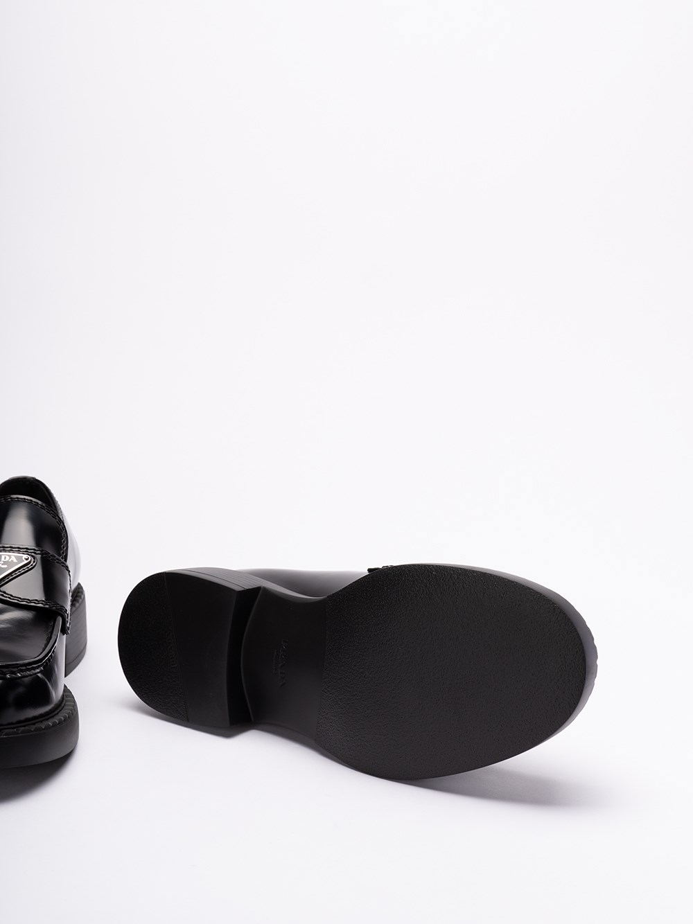 Prada `Chocolate` Brushed Leather Loafers