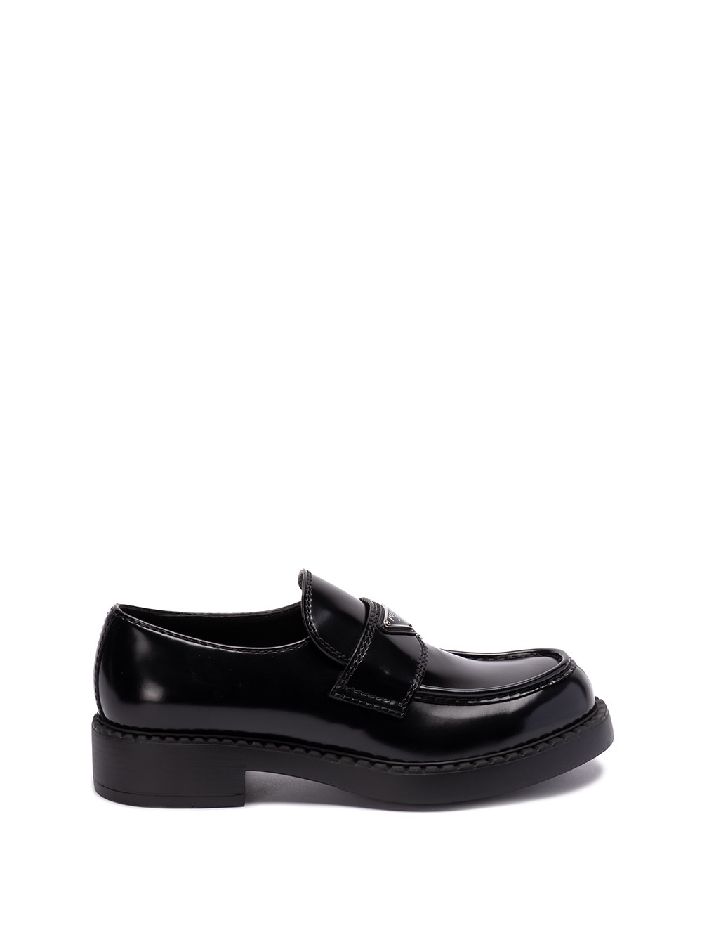 Prada `Chocolate` Brushed Leather Loafers