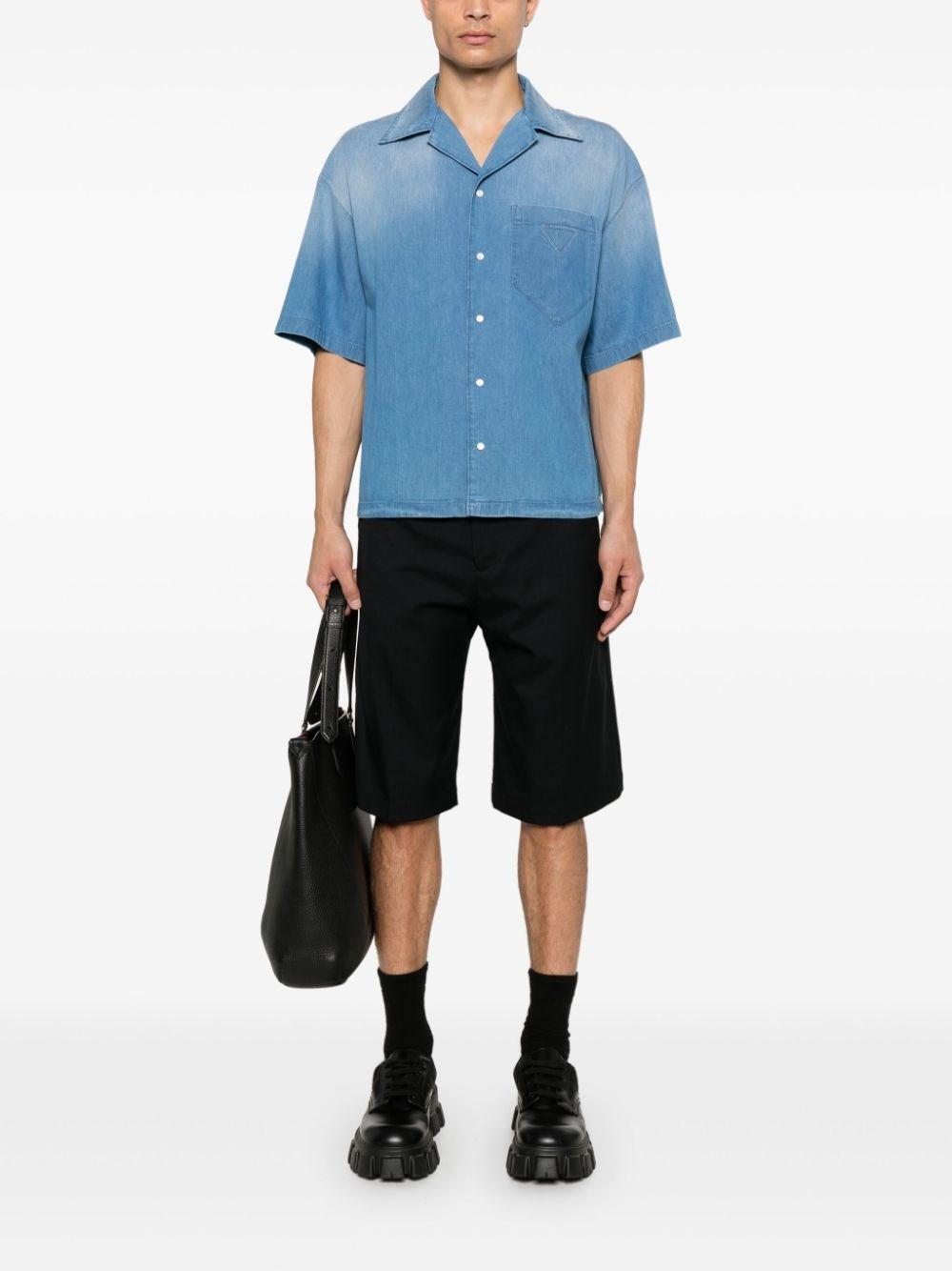 Prada Light Denim Short Sleeve Shirt