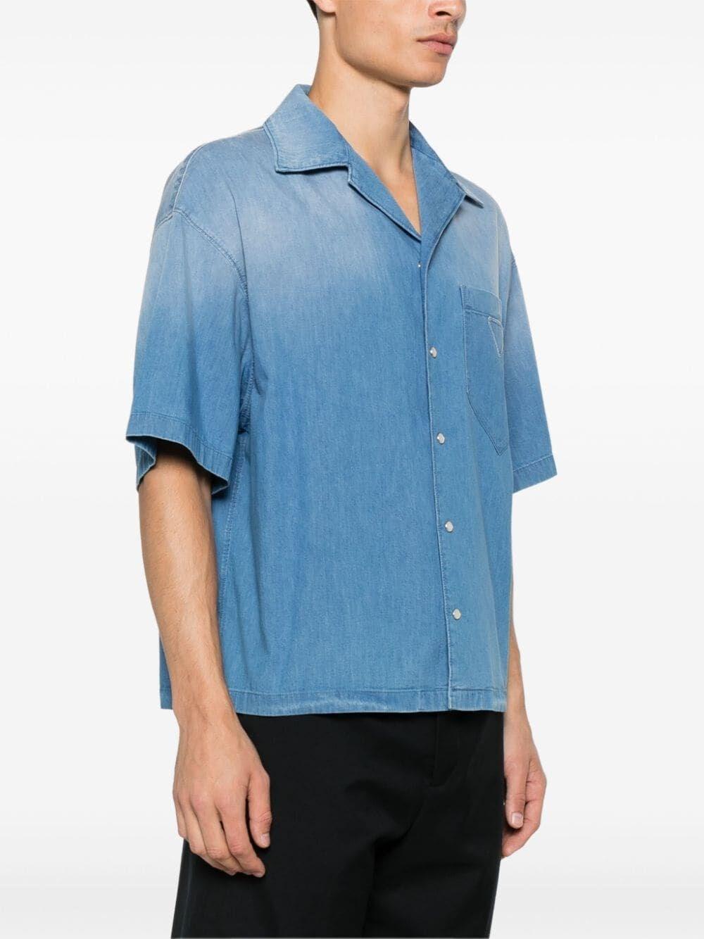 Prada Light Denim Short Sleeve Shirt