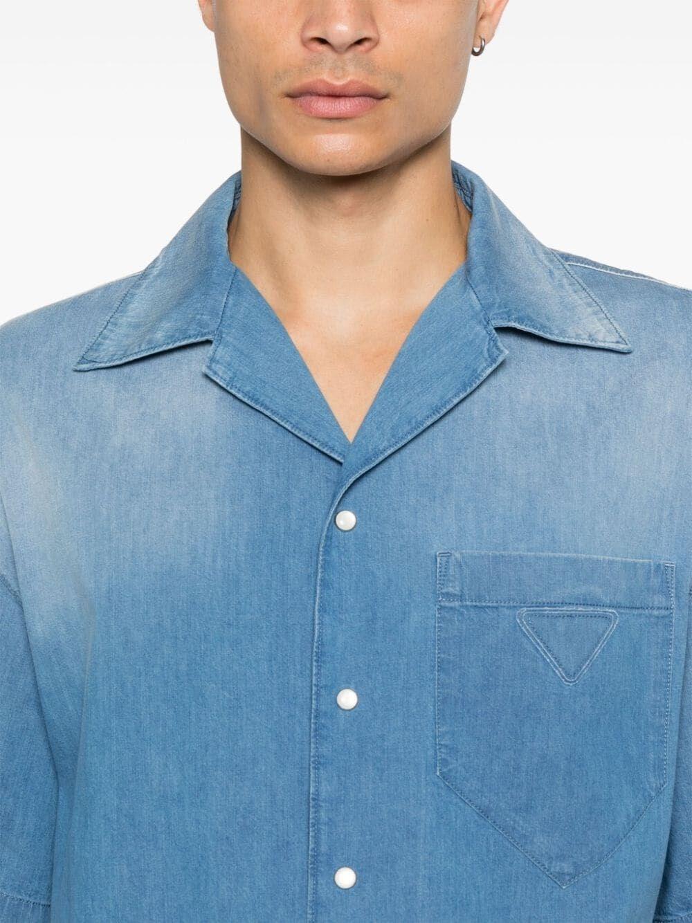 Prada Light Denim Short Sleeve Shirt