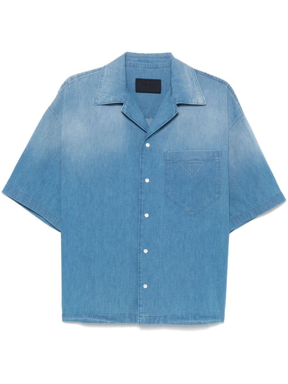 Prada Light Denim Short Sleeve Shirt