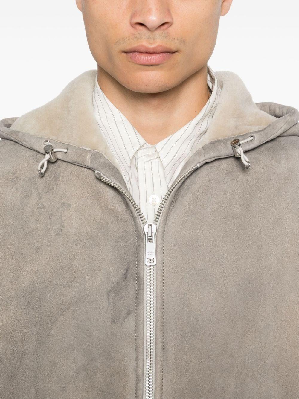 Prada Shearling Hooded Jacket
