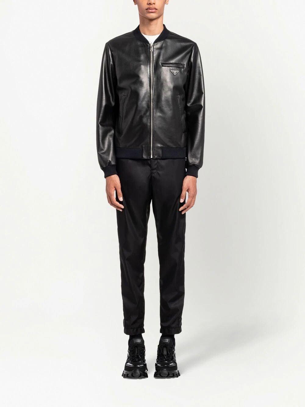 Prada Reversible Nappa Leather And Nylon Bomber Jacket