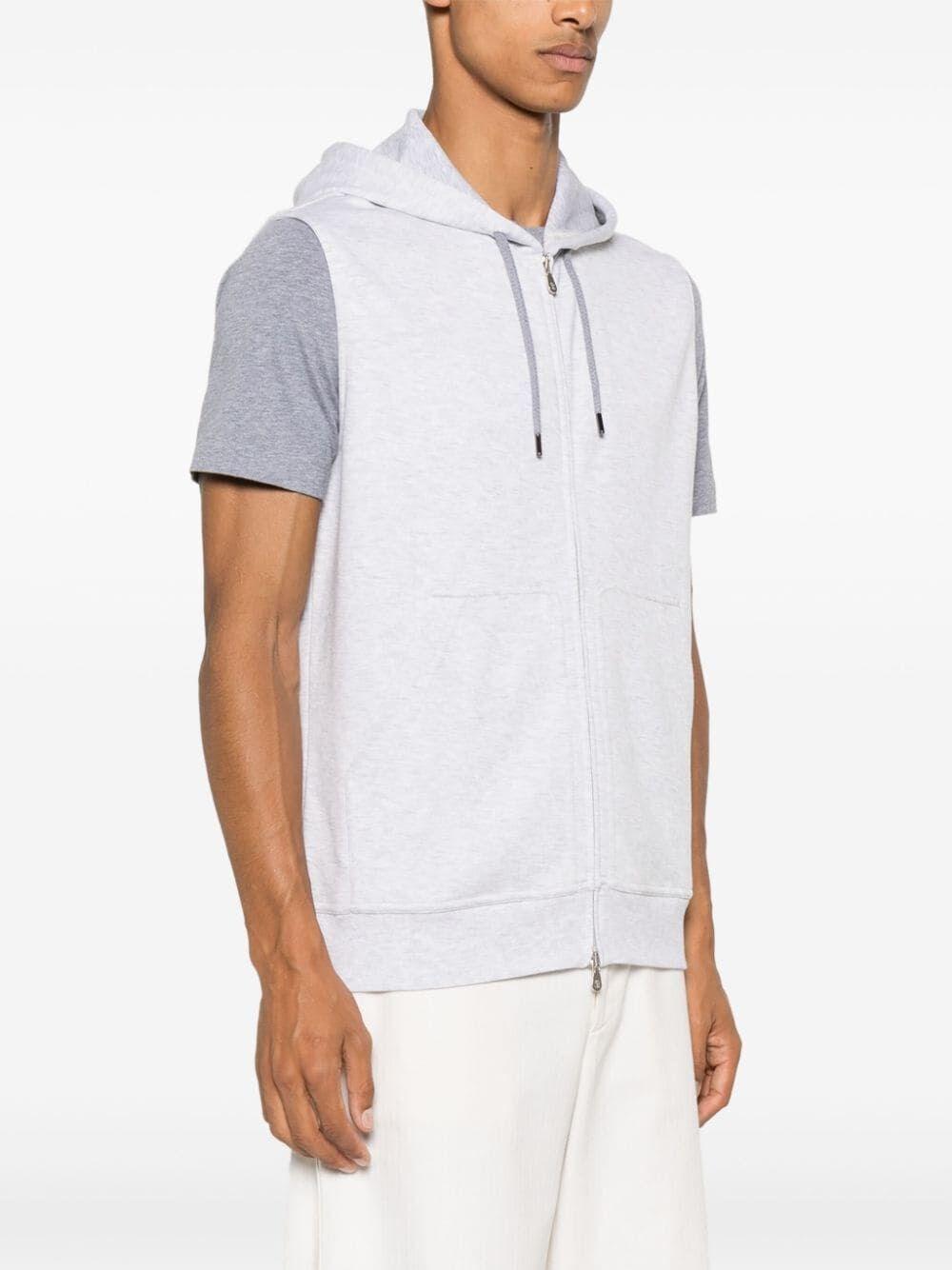 Brunello Cucinelli Sleeveless Sweatshirt With Zipper And Hood