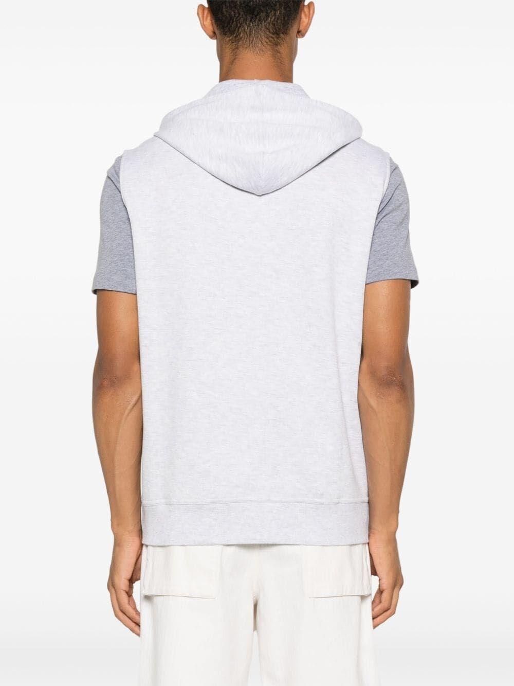 Brunello Cucinelli Sleeveless Sweatshirt With Zipper And Hood