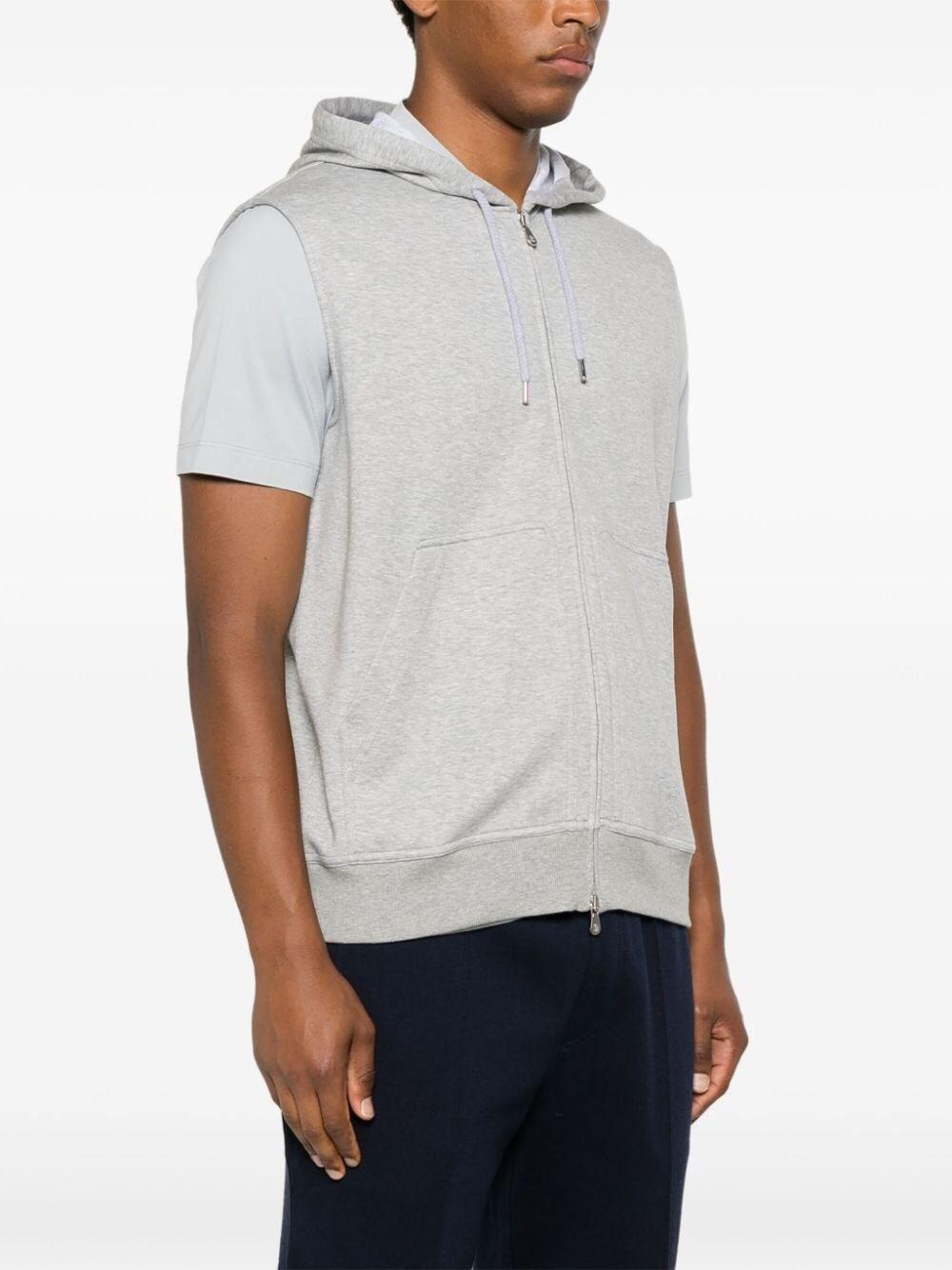 Brunello Cucinelli Sleeveless Sweatshirt With Zipper And Hood