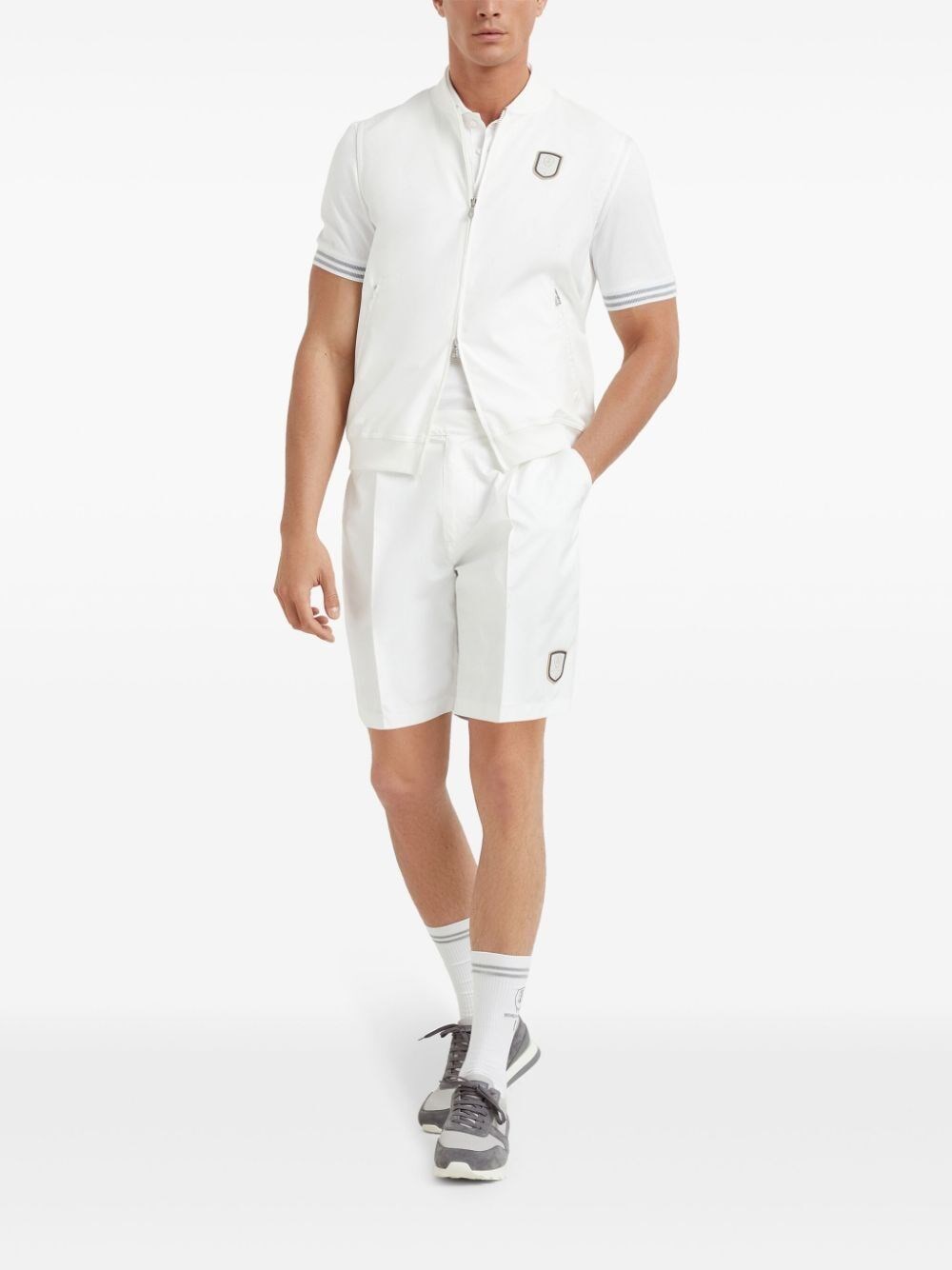 Brunello Cucinelli Sleeveless Sweatshirt With Zipper And Tennis Badge