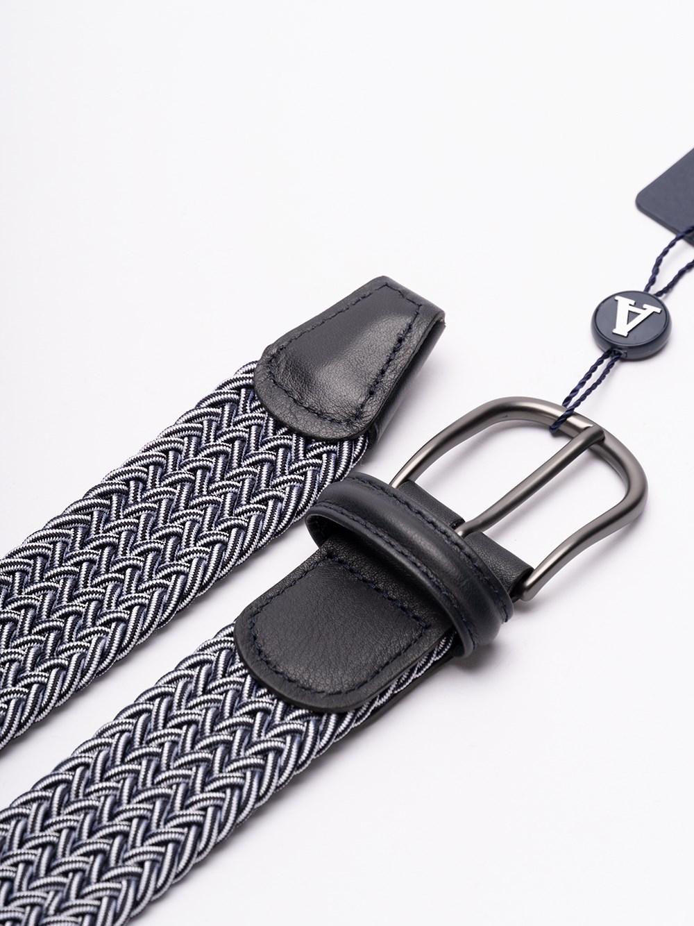 Anderson's Two-tone Elastic Woven Belt With Nappa Trim