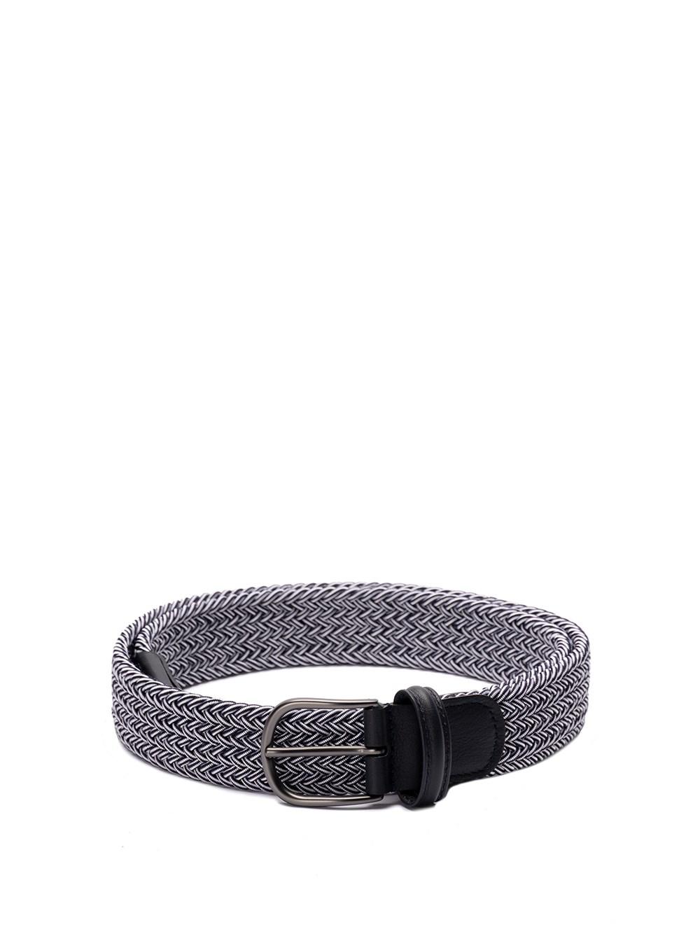 Anderson's Two-tone Elastic Woven Belt with Nappa Trim