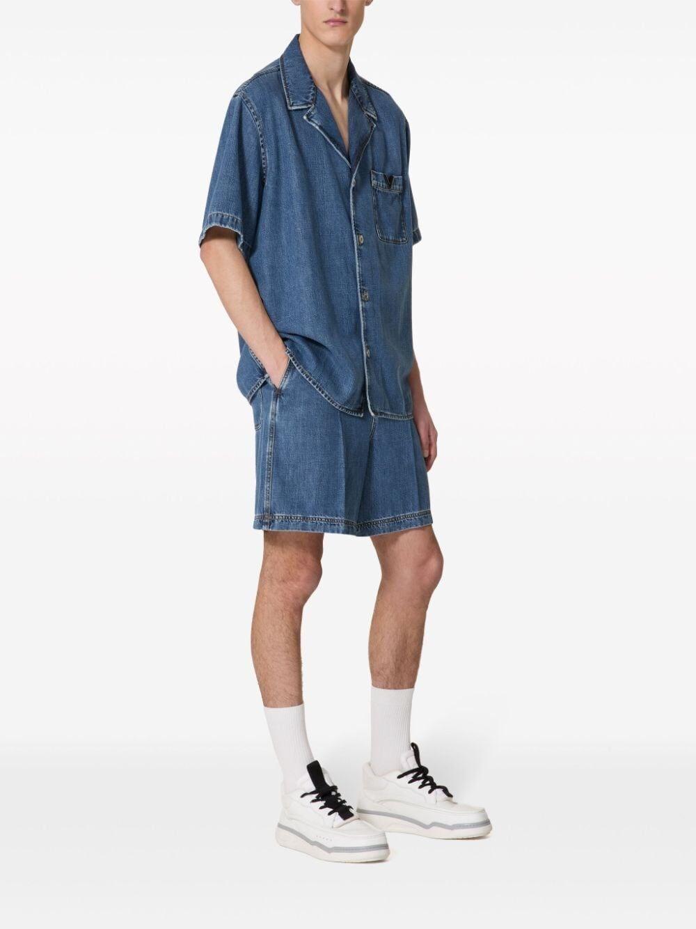 Valentino Garavani `V Detail` Denim Shirt