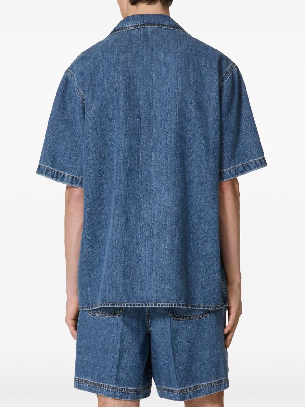 Valentino Garavani `V Detail` Denim Shirt