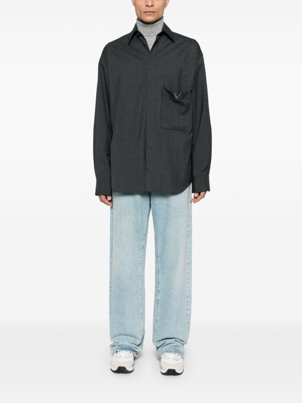 Valentino Garavani `V Detail` Long Sleeve Shirt