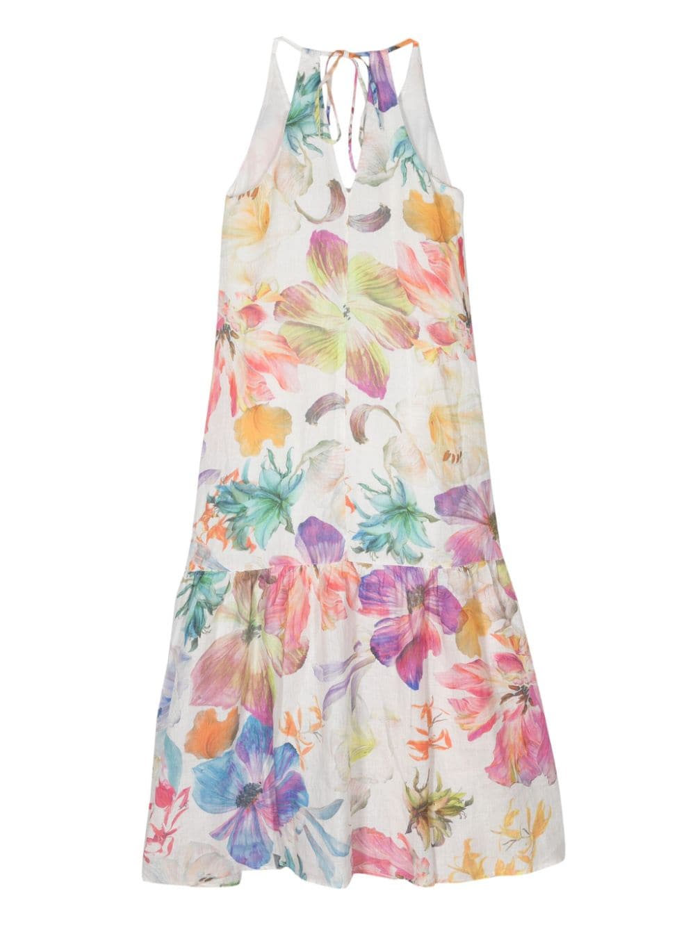 120% Lino Floral-print Dress