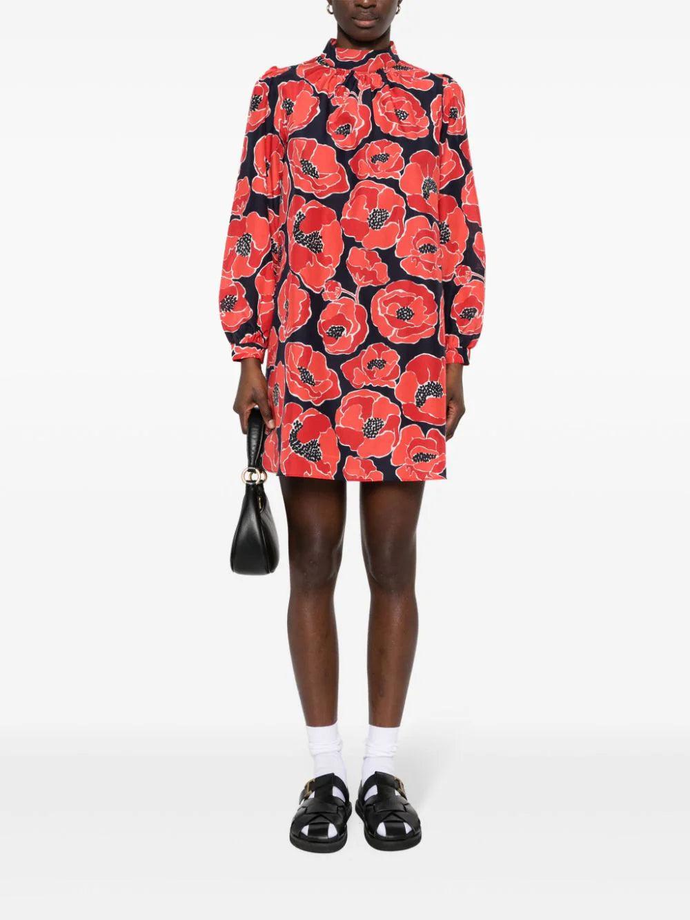 A.P.C. Dalia Short Dress With Poppy Print