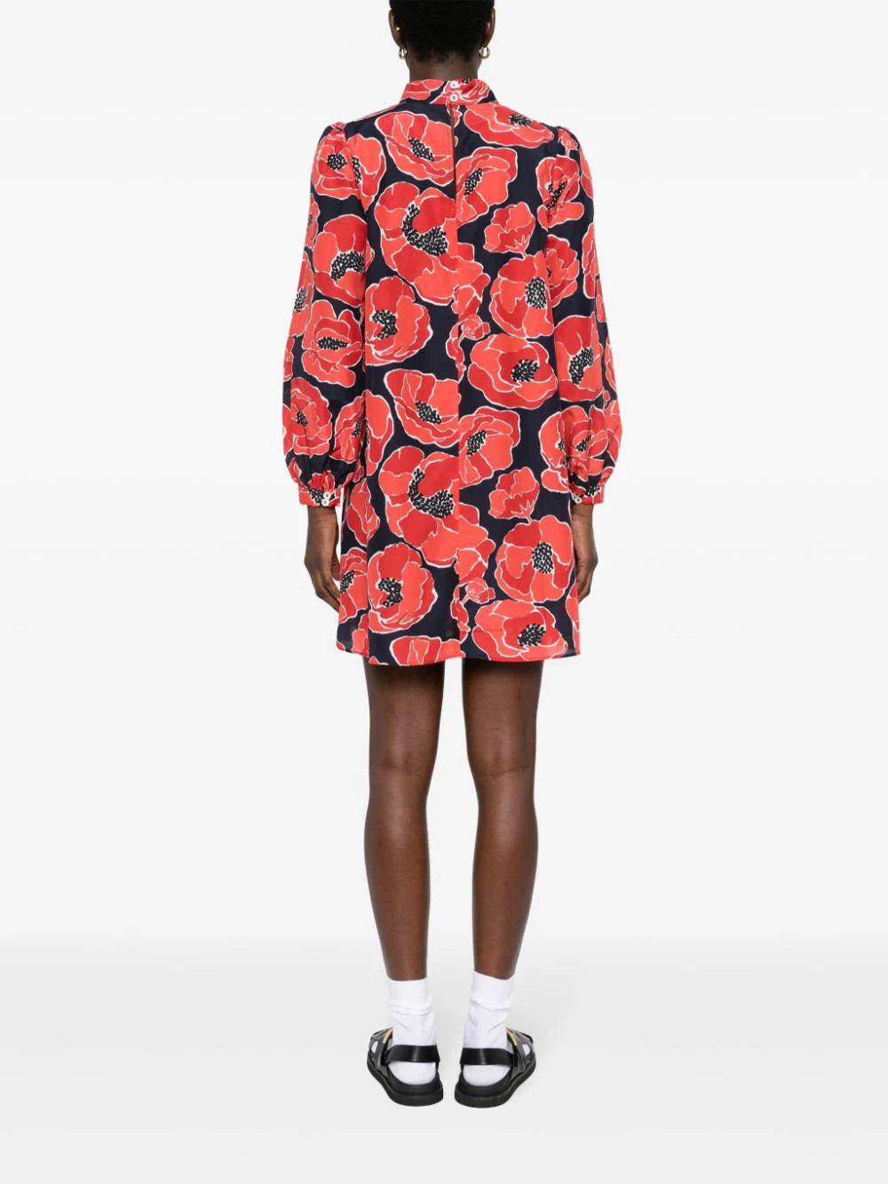 A.P.C. Dalia Short Dress With Poppy Print