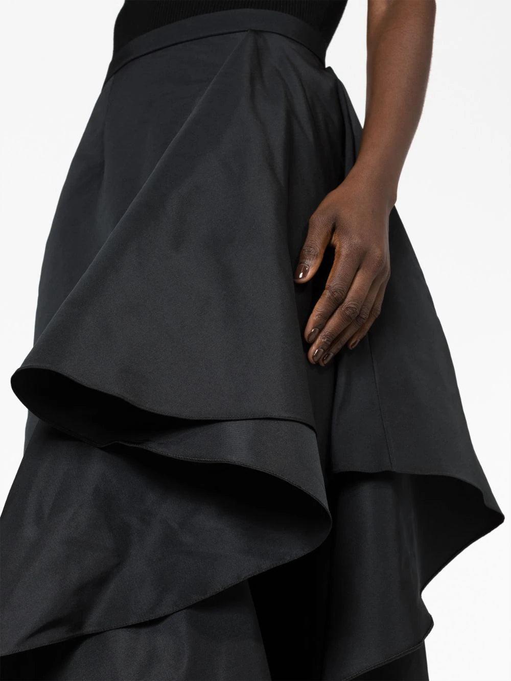Alexander McQueen Asymmetric Drape Midi Skirt