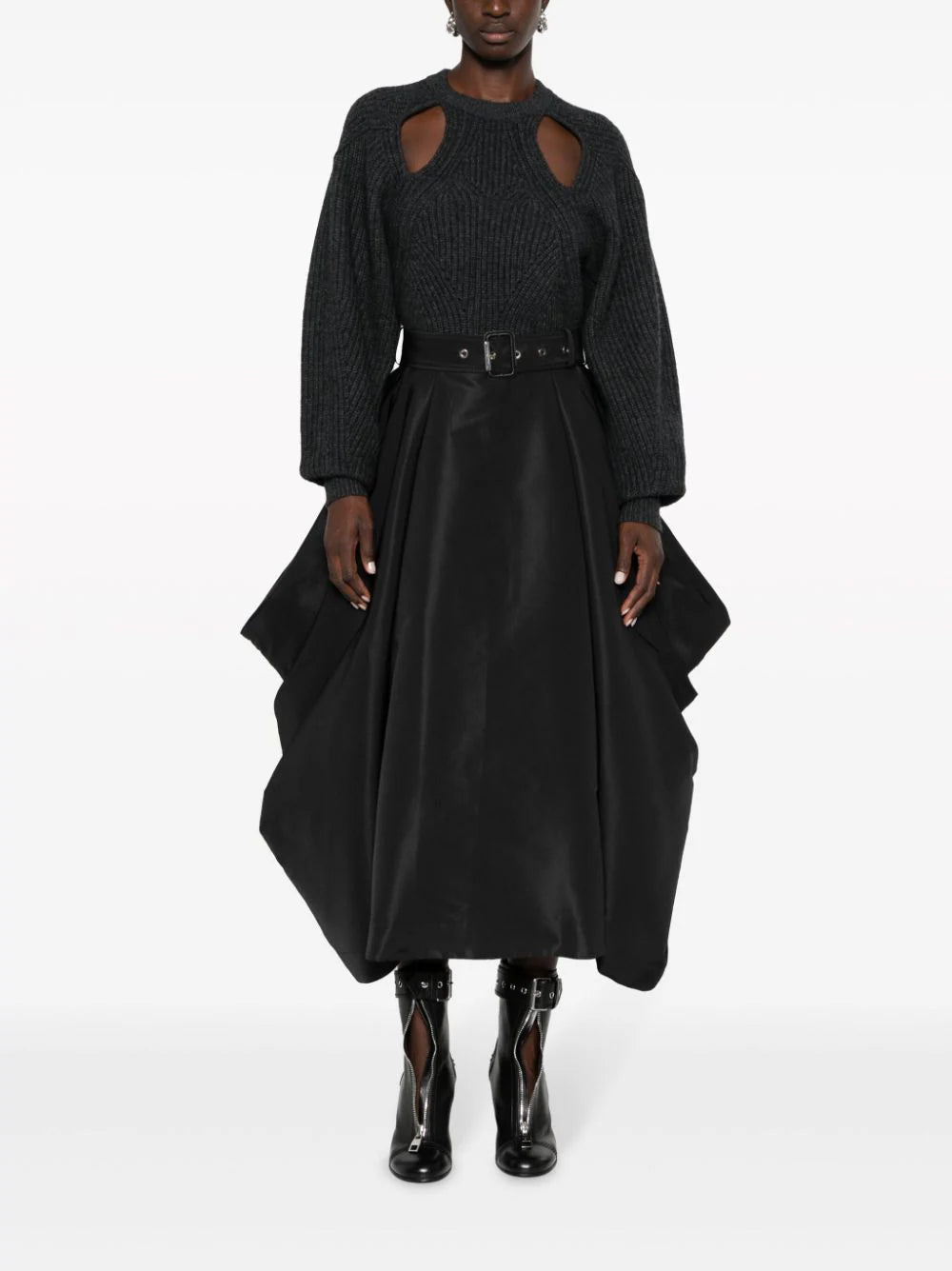 Alexander McQueen Belted Draped Skirt