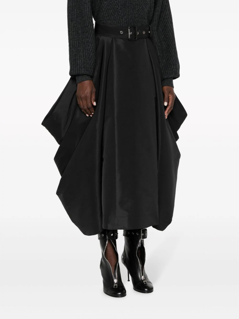 Alexander McQueen Belted Draped Skirt