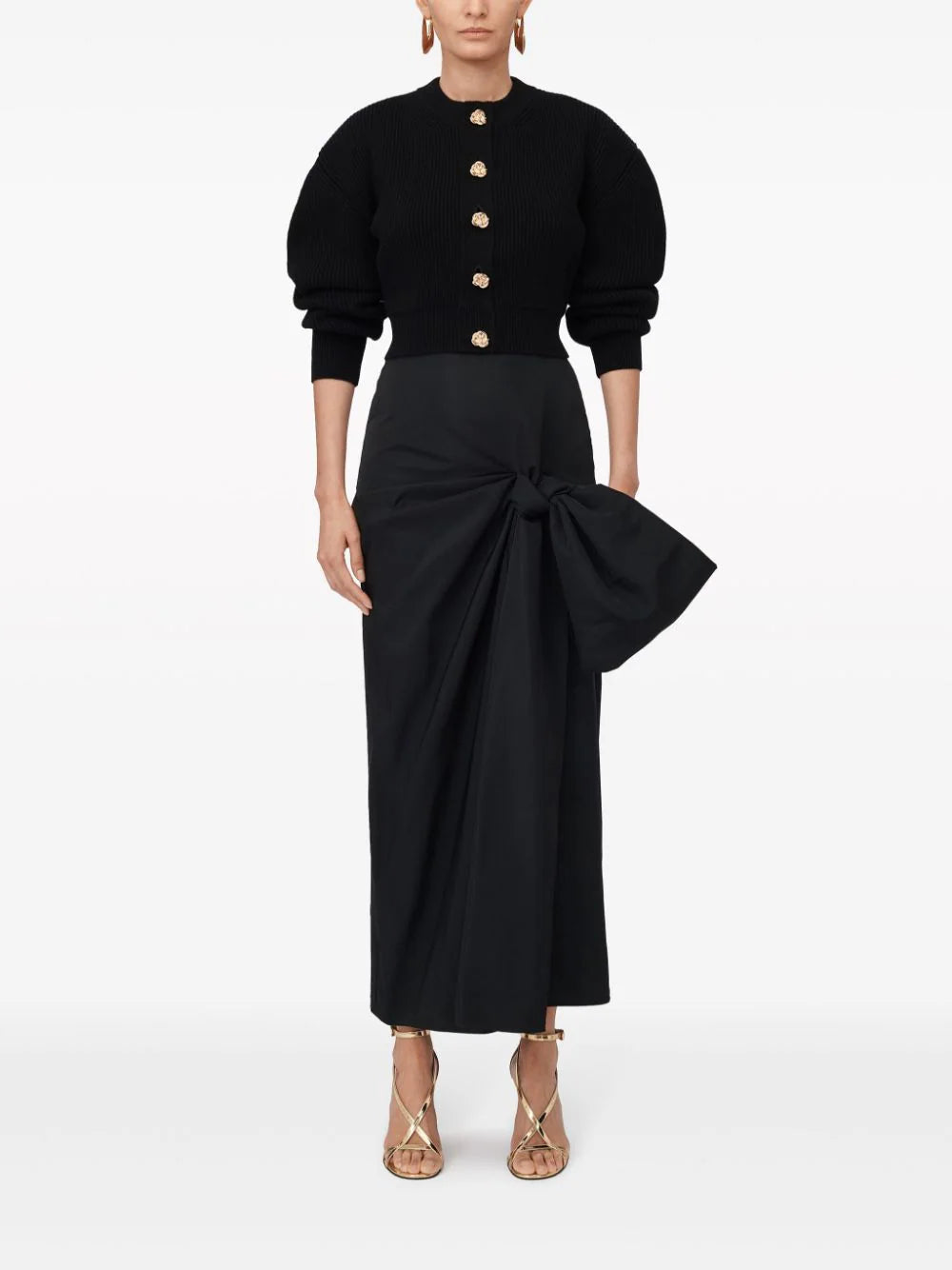 Alexander McQueen Bow Detail Slim Skirt In Black