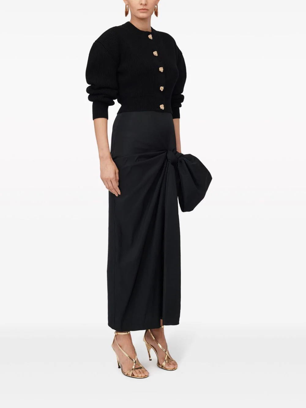 Alexander McQueen Bow Detail Slim Skirt In Black