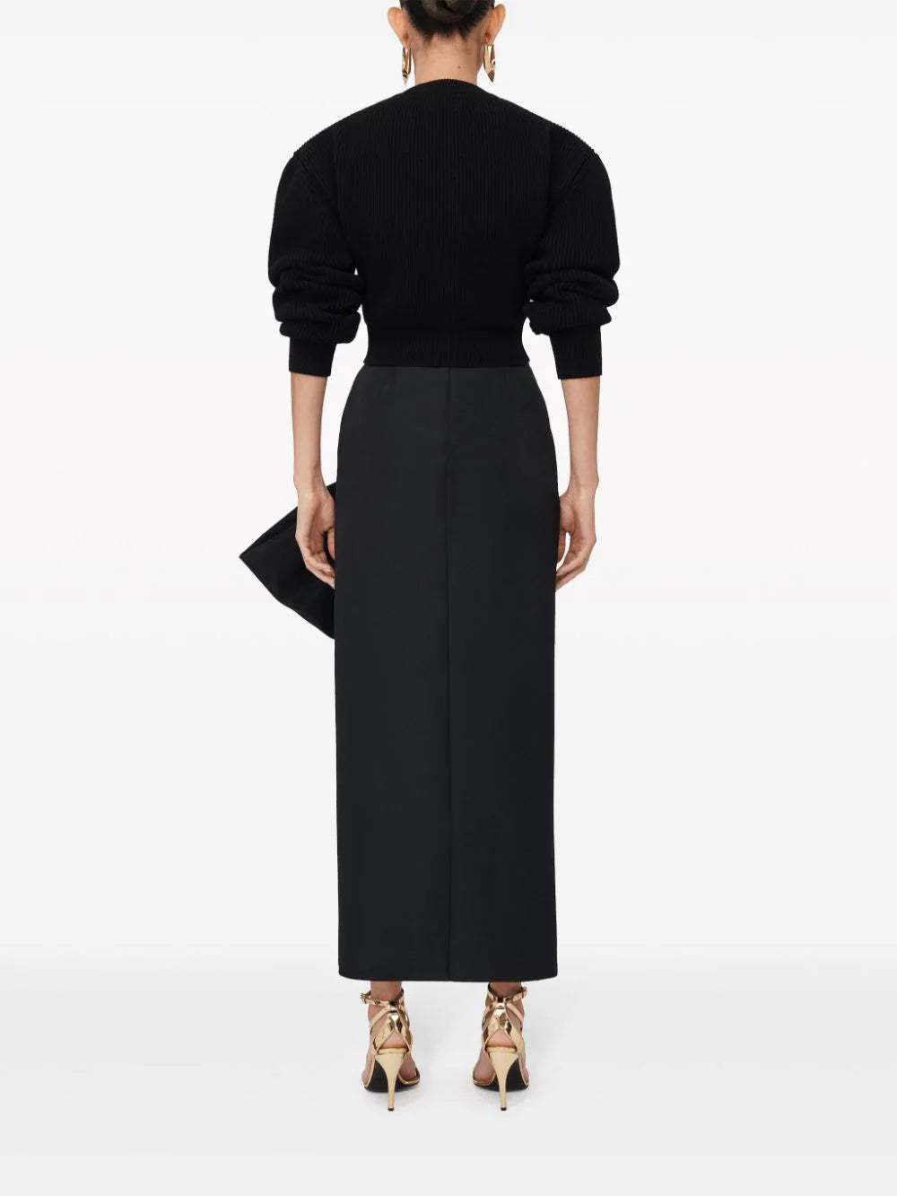 Alexander McQueen Bow Detail Slim Skirt In Black