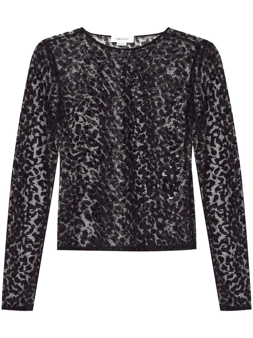 Alexander McQueen Devoré leopard top