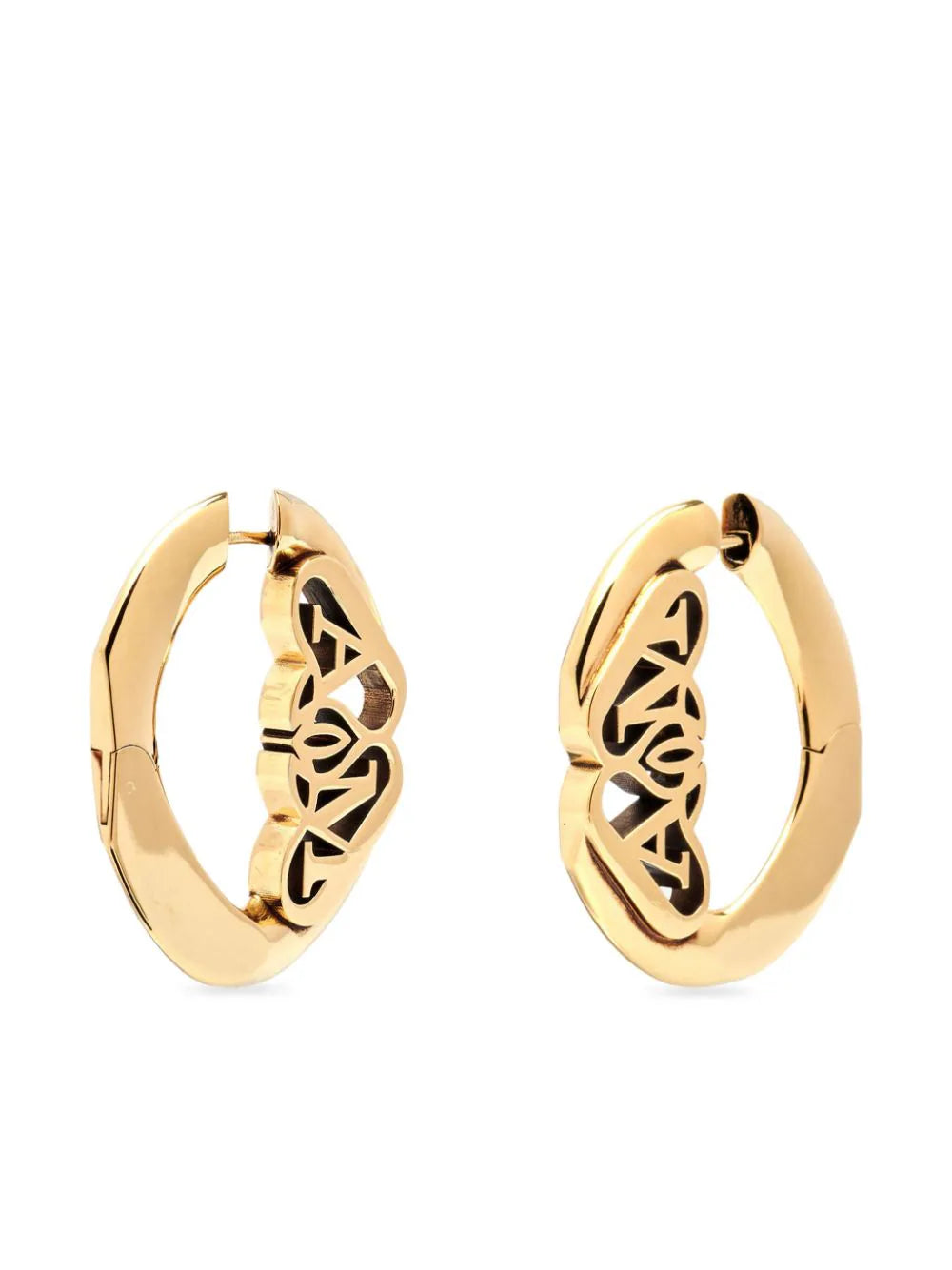 Alexander McQueen Earrings With Seal Logo In Gold