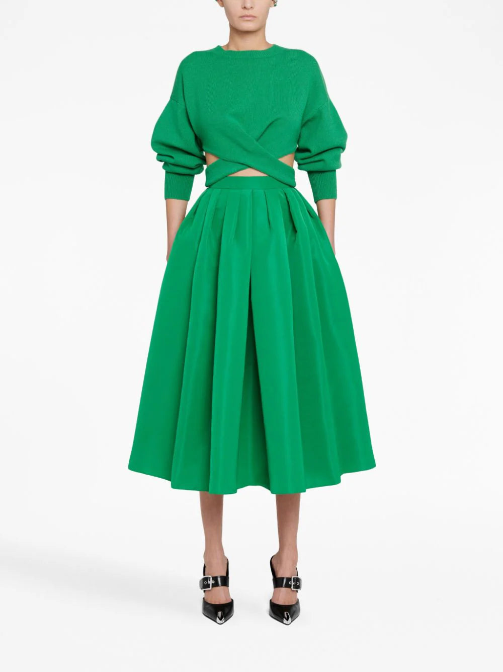 Alexander McQueen Gathered Midi Skirt