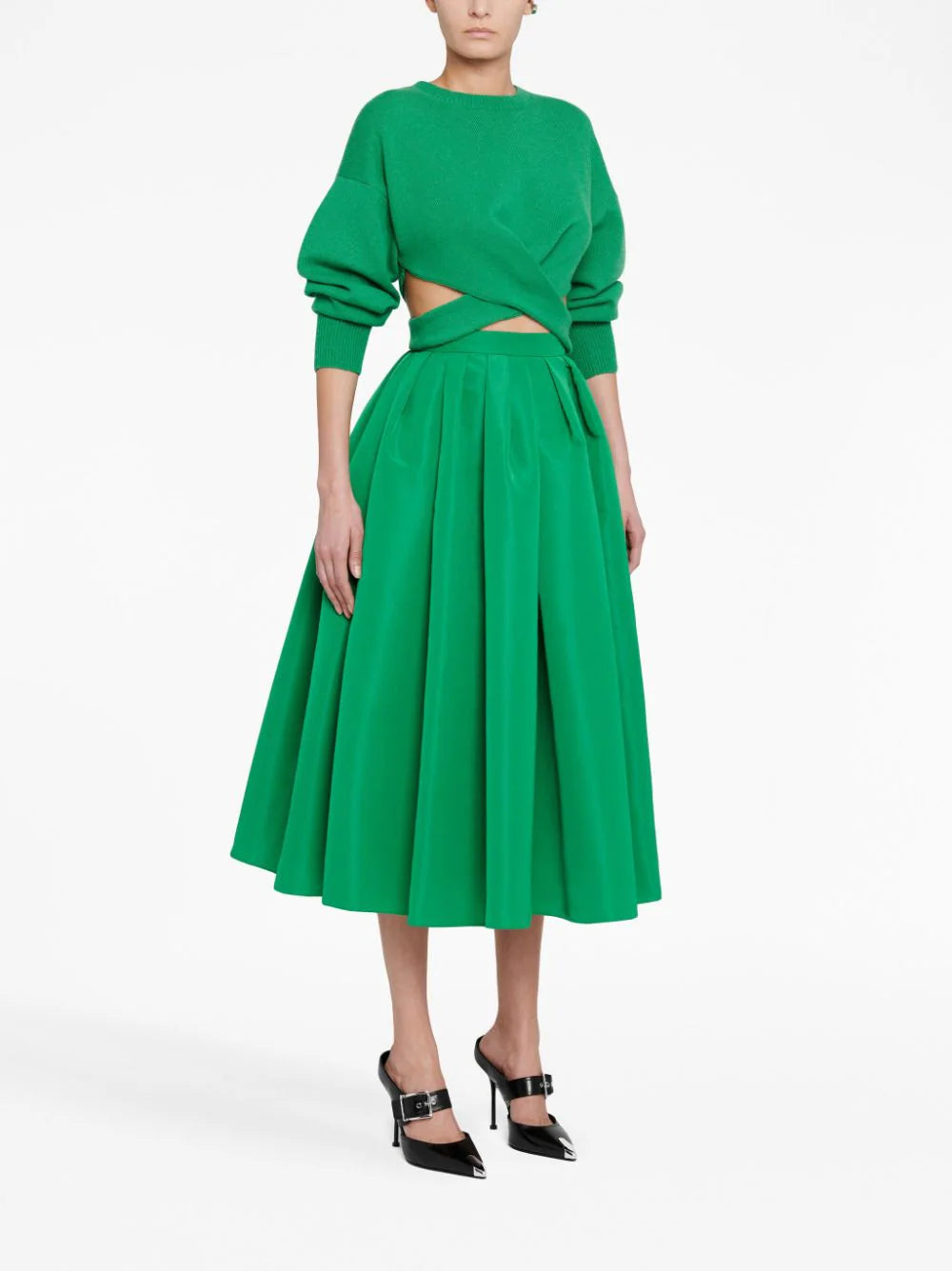 Alexander McQueen Gathered Midi Skirt