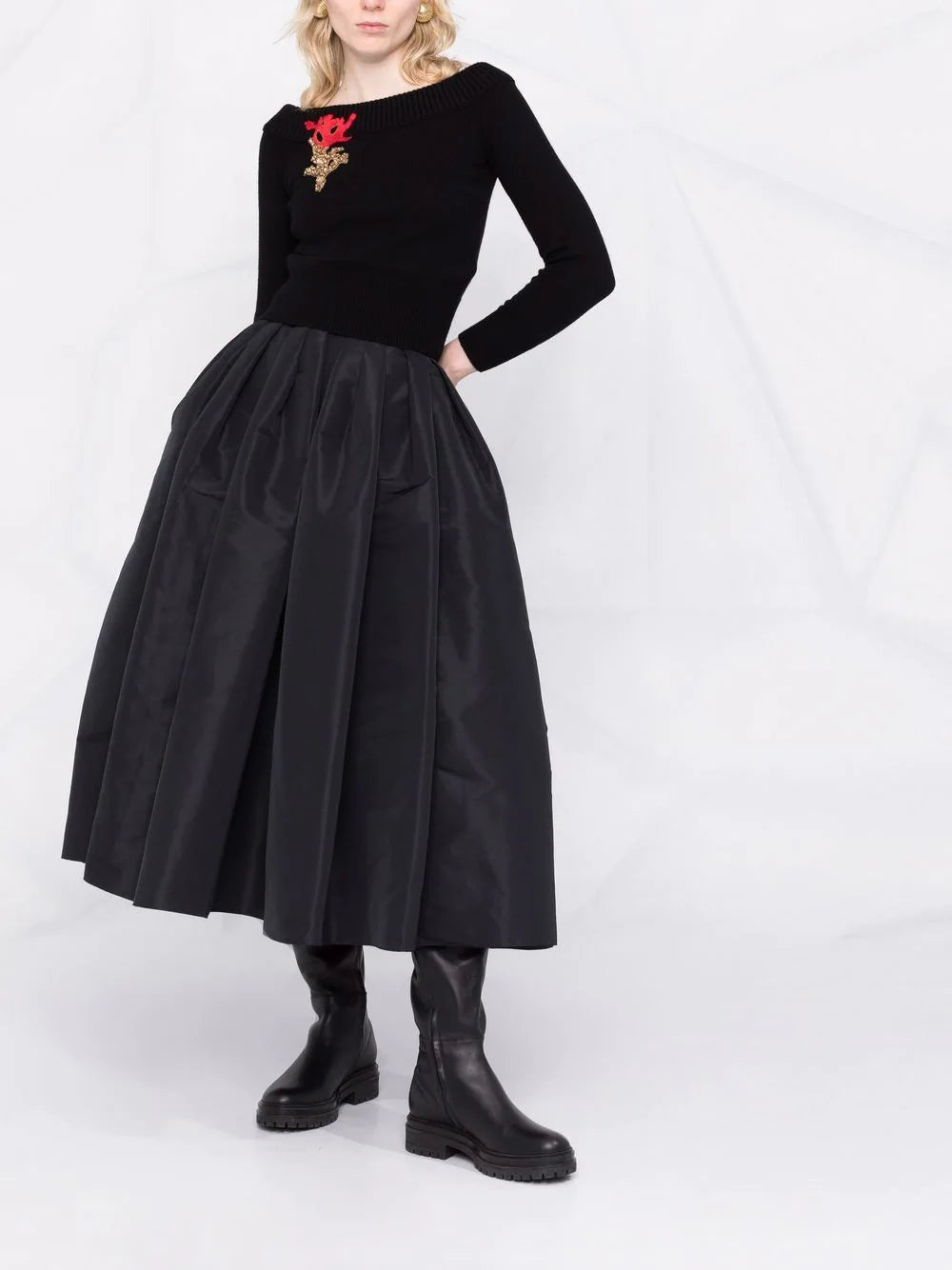 Alexander McQueen Gathered Midi Skirt