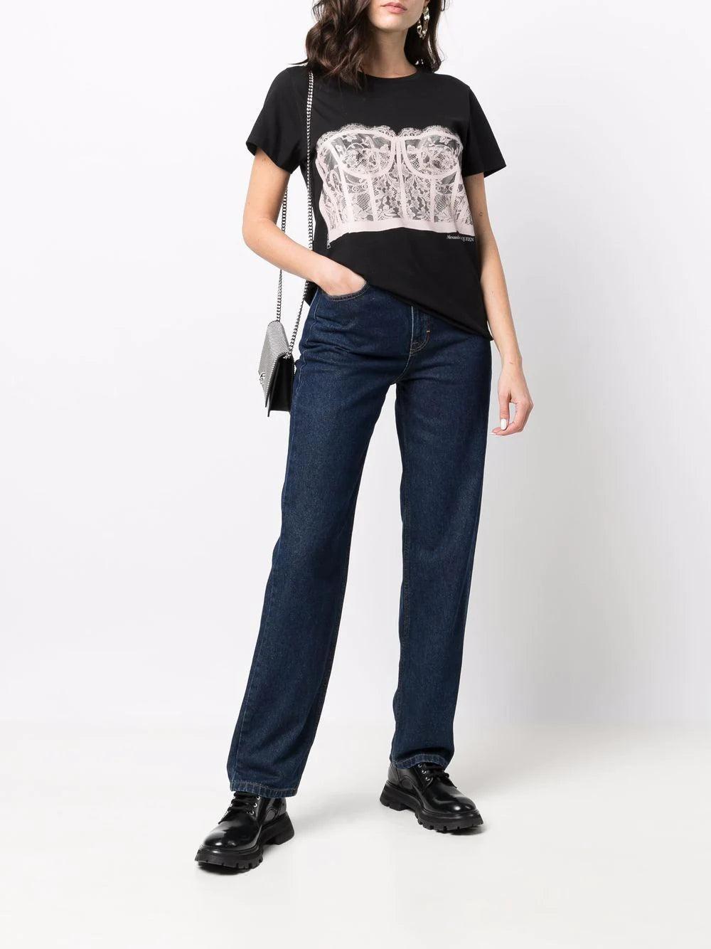 Alexander McQueen Lace Corset T-shirt