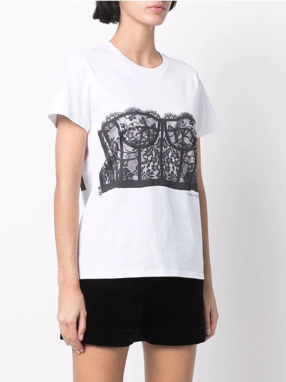 Alexander McQueen Lace Corset T-shirt