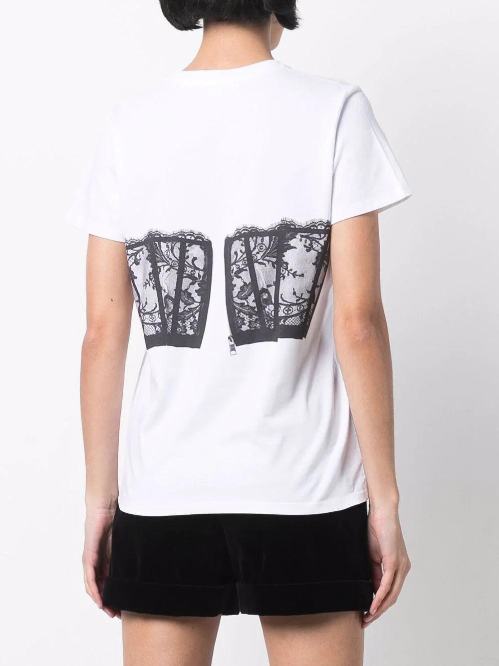 Alexander McQueen Lace Corset T-shirt