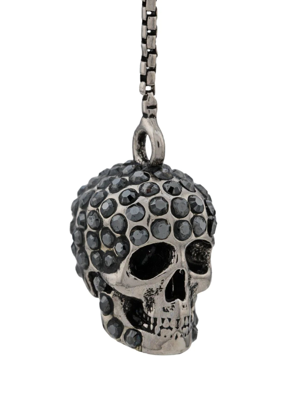 Alexander McQueen Pave Skull Chain Earrings