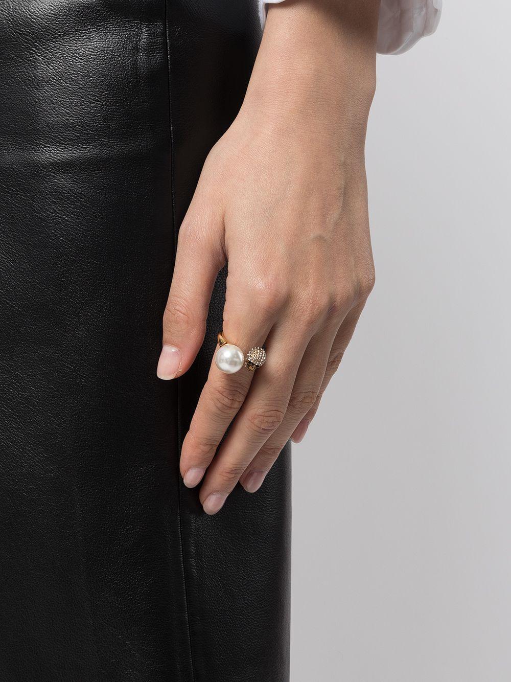 Alexander McQueen Pearl-like Skull Ring