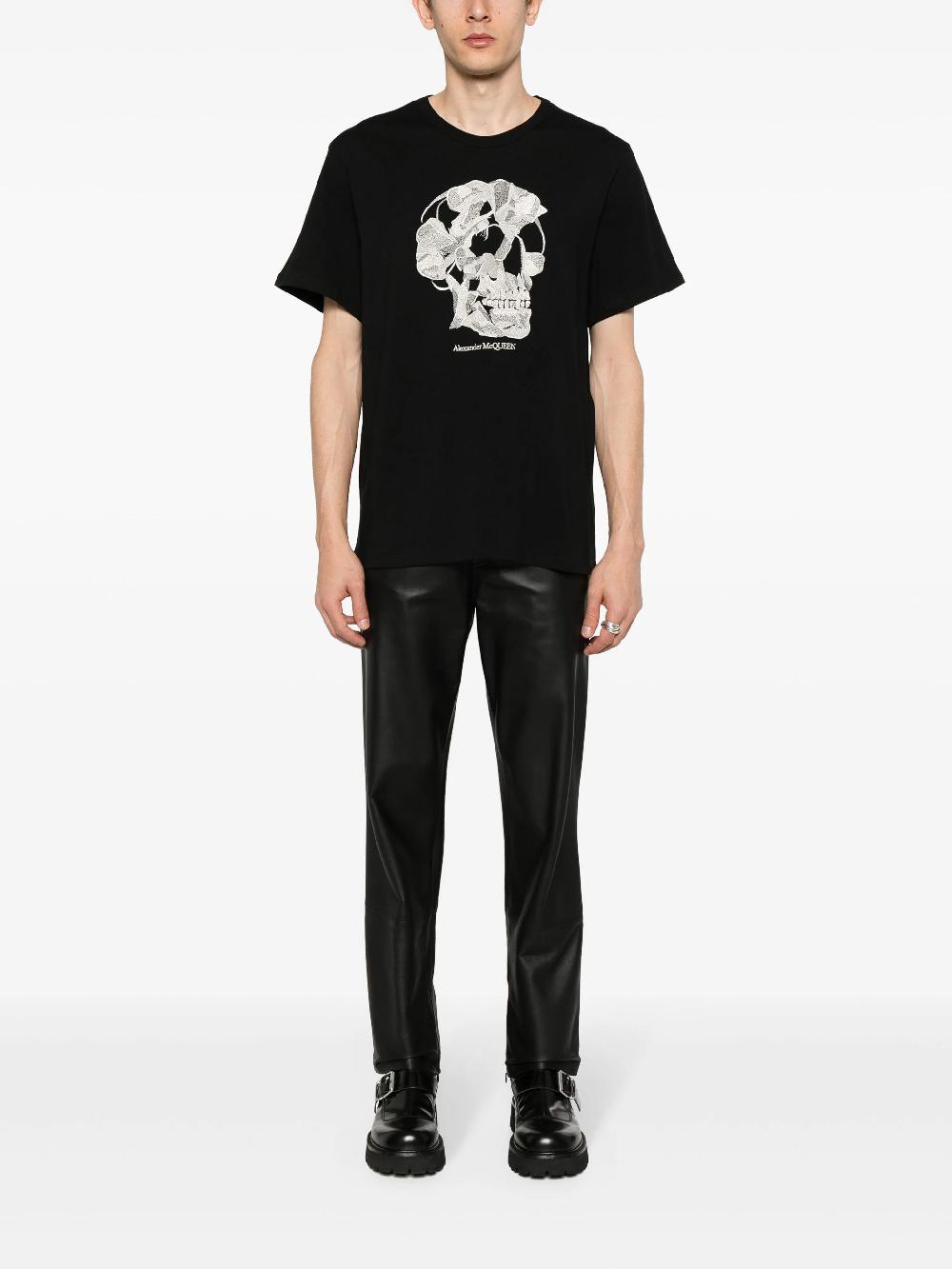 Alexander McQueen Pressed Flower Skull T-shirt