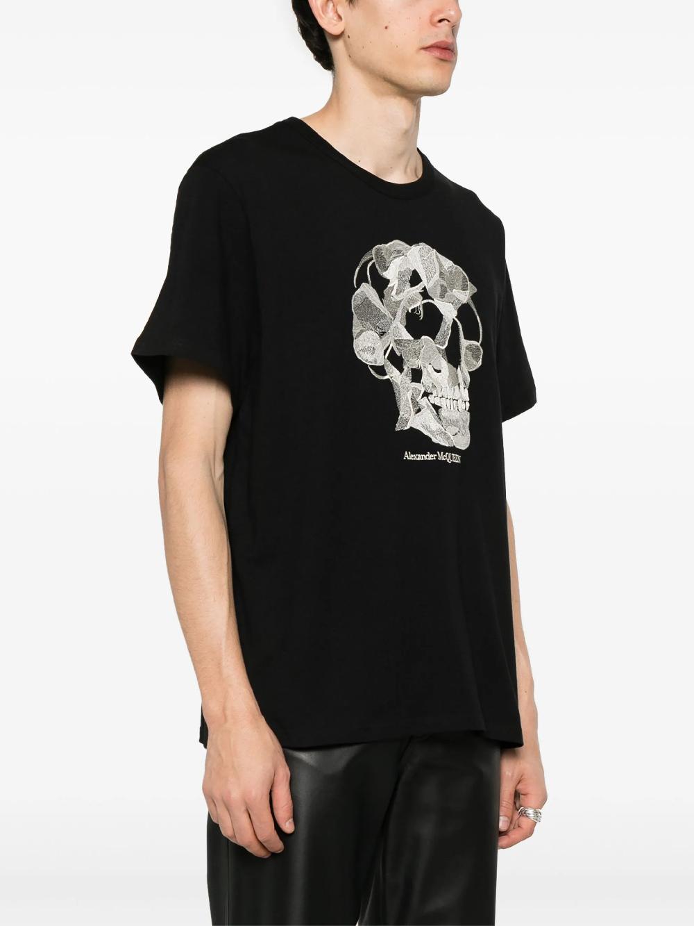 Alexander McQueen Pressed Flower Skull T-shirt