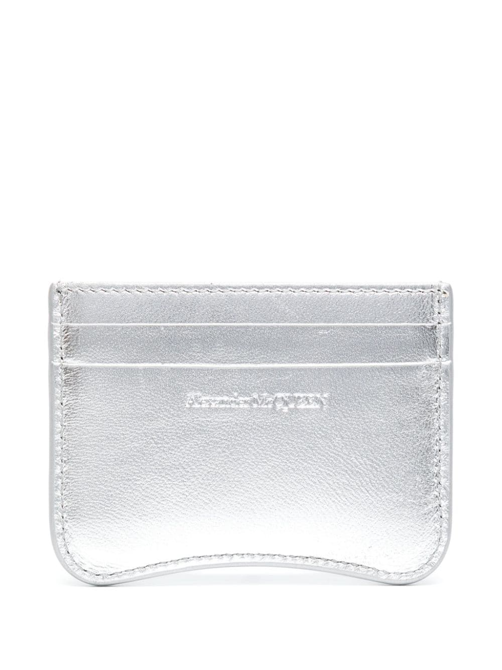 Alexander McQueen Seal Card Holder In Silver