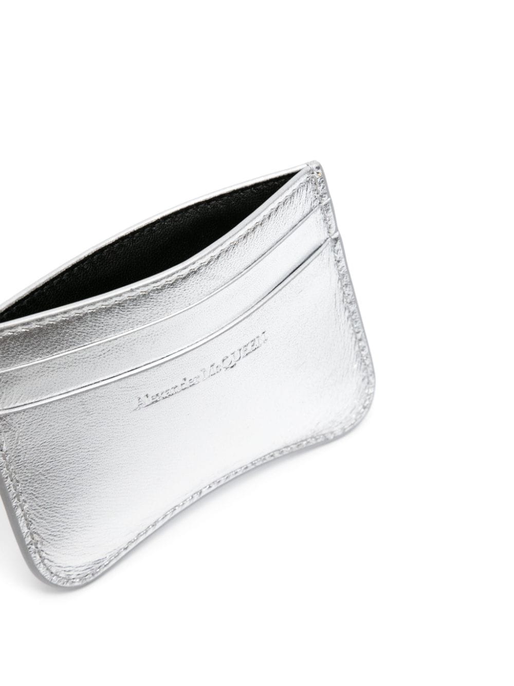 Alexander McQueen Seal Card Holder In Silver