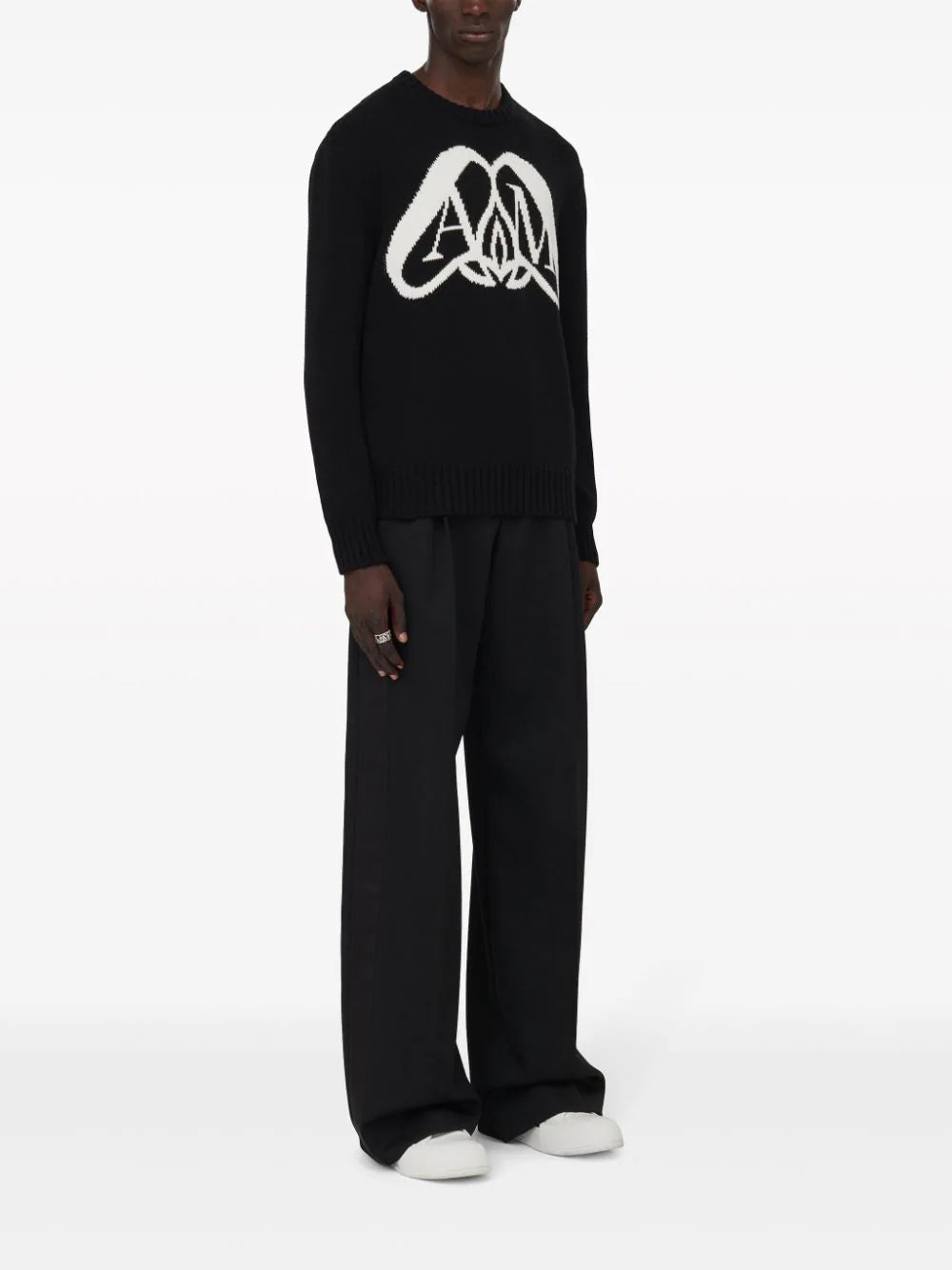 Alexander McQueen Seal Logo Jumper In Black